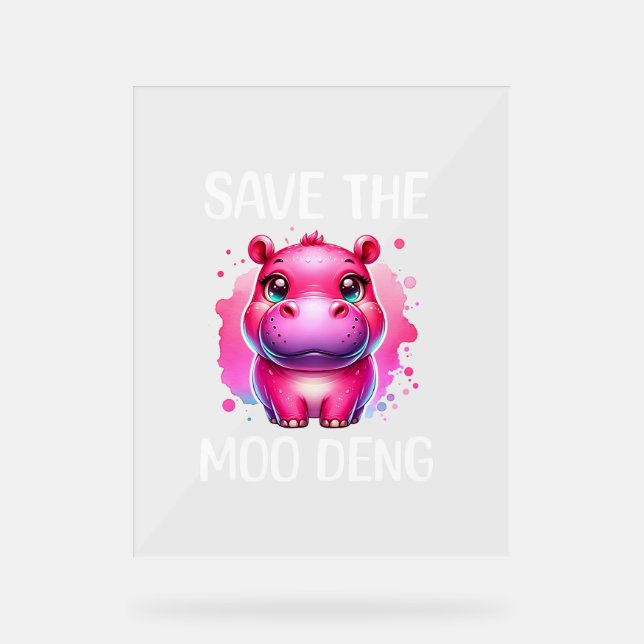 Señal Acrílica Moo Deng Save Moo-Deng Long Sleeve T-Shirt (Anverso)