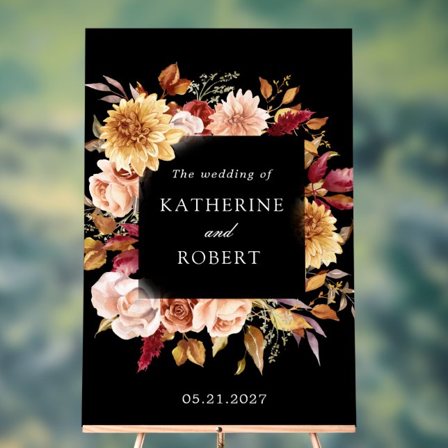 Señal Acrílica Moody Autumn Floral Elegant (Neutral )