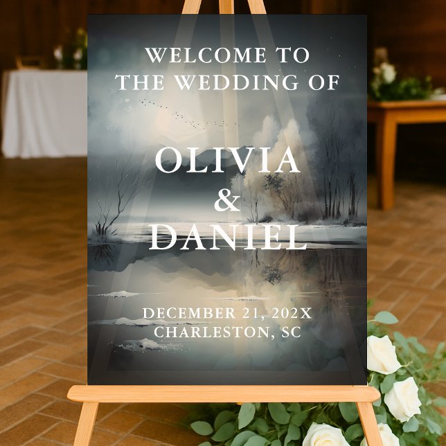Señal Acrílica Moody Modern Winter Wedding (Subido por el creador)