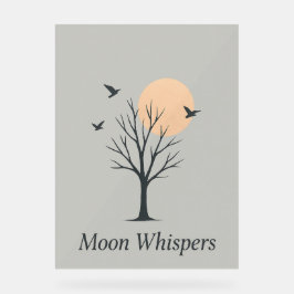 Señal Acrílica Moon Whispers - Serene Night Birds Poster