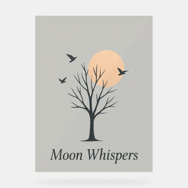 Señal Acrílica Moon Whispers - Serene Night Birds Poster (Anverso)