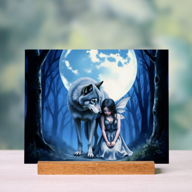 Señal Acrílica Moonlit Bond – The Wolf and the Gothic Fairy.   (Neutral )