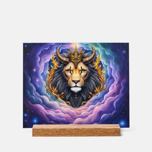 Señal Acrílica Moonlit Guardians – Cosmic lion. (Anverso)