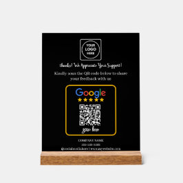 Señal Acrílica Mostrar logotipo de negocio con código QR para res