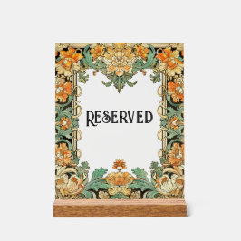 Señal Acrílica Motif Filigree intrincado, Rótulo de tabla central