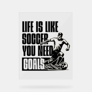 Señal Acrílica Motivación de citas de goles de fútbol