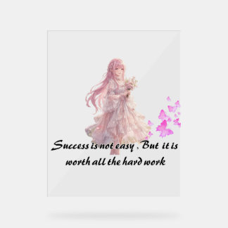 SEÑAL ACRÍLICA MOTIVACIONAL DE CHICA ANIME - ARTE