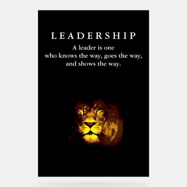 Señal Acrílica Motivational Leadership Lion (Anverso)