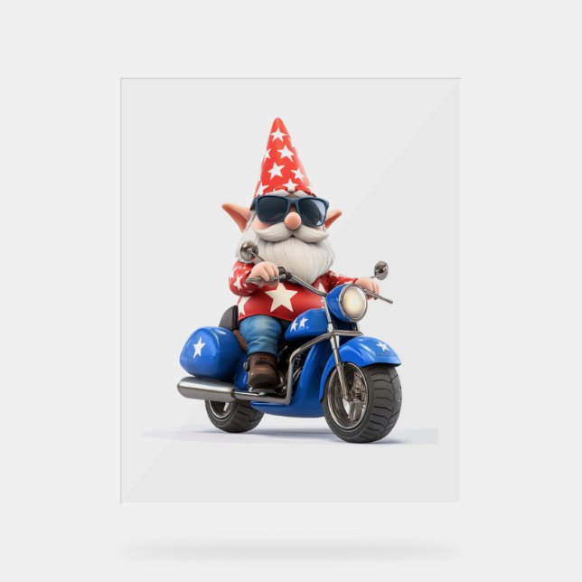 Señal Acrílica Motocicleta estadounidense de Gnome (Anverso)
