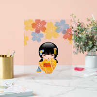 Muñeca kokeshi de verano - Chica Geisha de Kimono