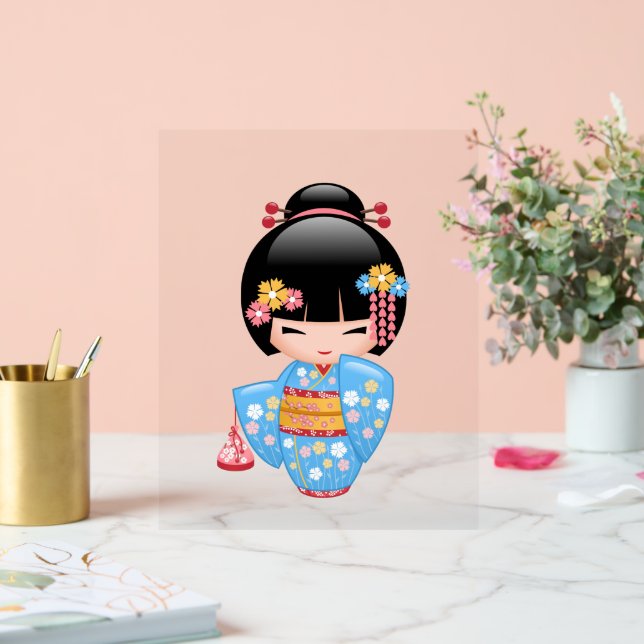 Señal Acrílica Muñeca Maiko Kokeshi - Chica Geisha japonés (Boda)