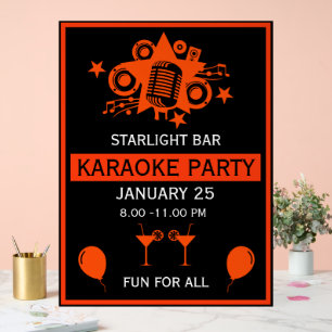 Señal Acrílica Muro de promoción de karaoke