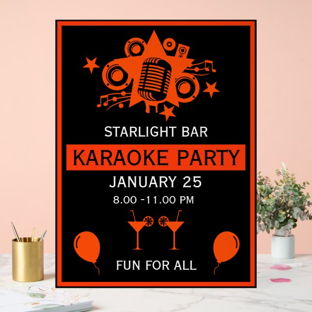 Señal Acrílica Muro de promoción de karaoke (Boda)