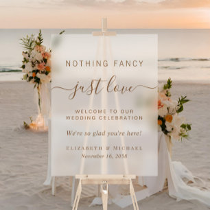 Señal Acrílica Nada Elegante Solo Amor Bienvenidos a la Boda Esca