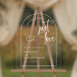 Señal Acrílica Nada Fancy Ama La Bienvenida De Los Bodas Modernos