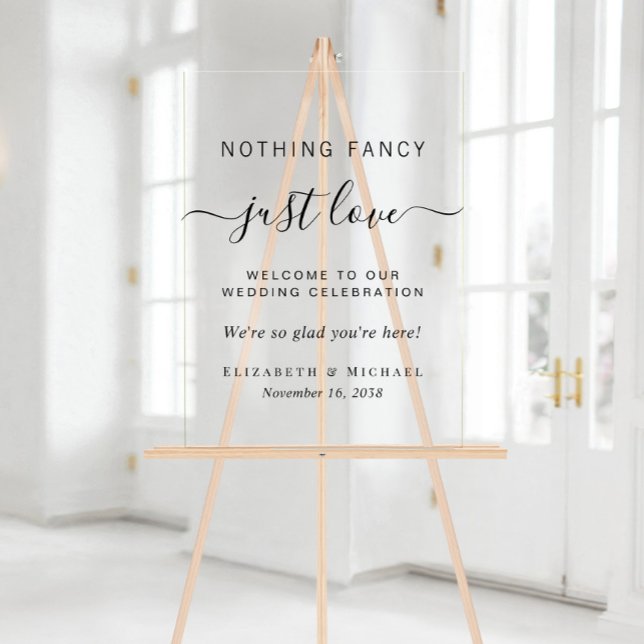 Señal Acrílica Nada Fancy Just Love Boda Welcome (Subido por el creador)