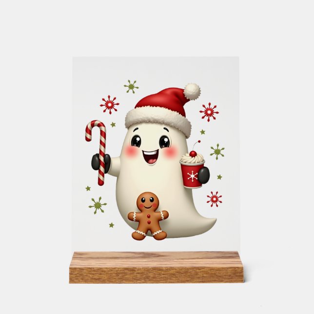 Señal Acrílica Navidad Feliz Navidad Por Regalo Fantasma De Navid (Anverso)