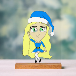 Señal Acrílica Navidades chibi