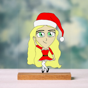 Señal Acrílica Navidades chibi