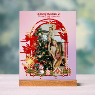 Señal Acrílica Navidades de estilo moderno guión foto familiar