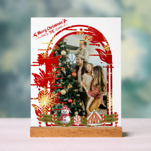 Señal Acrílica Navidades de estilo moderno guión foto familiar