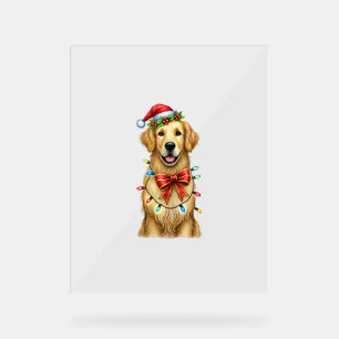 Señal Acrílica Navidades de la Coquette Bow del perro de la cazad