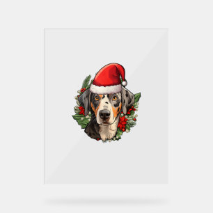 Señal Acrílica Navidades divertidos Catahoula Leopard Dog