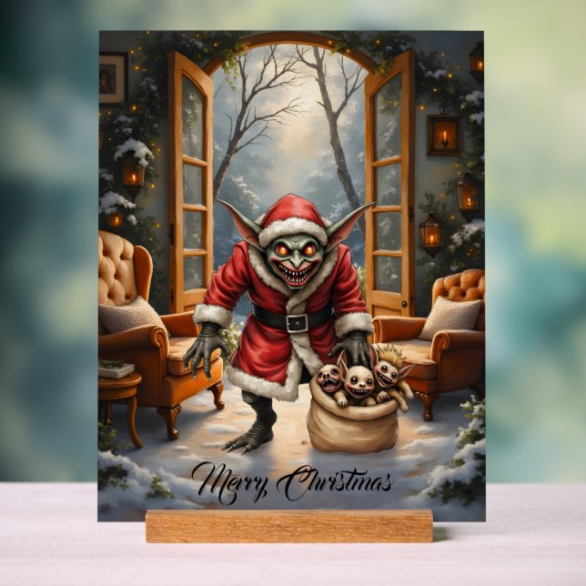 Señal Acrílica Navidades espeluznantes Goblin - Santa Mal de la F (Neutral )