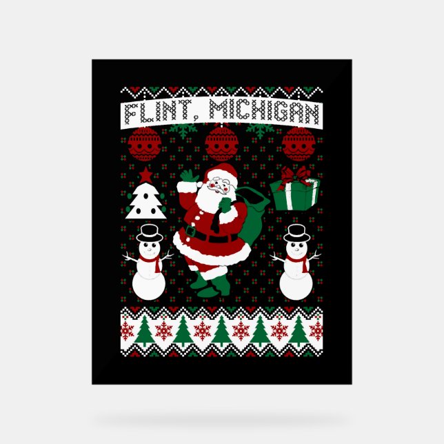 Señal Acrílica Navidades Flint Michigan (Anverso)