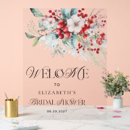 Señal Acrílica Navidades Floral Elegante Ducha de Novias Bienveni
