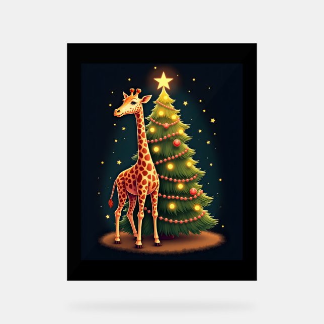 Señal Acrílica Navidades Giraffe Árbol oficial Topper Funny Tall (Anverso)