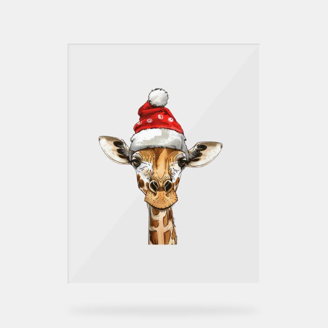 Señal Acrílica Navidades navideños navideños Navidad Giraffe (Anverso)