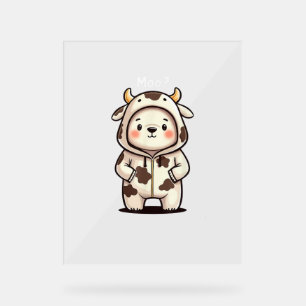 Señal Acrílica Navidades Oso Polar Moo Navidades Vacas Moo Polar 