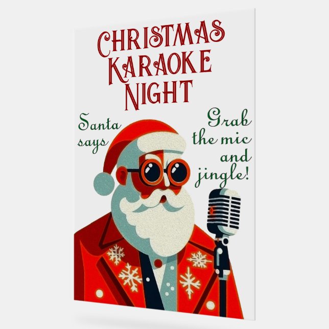 Señal Acrílica Navidades personalizados Karaoke Night (Ángulo)