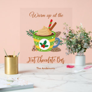 Señal Acrílica Navidades Poster de Rótulo de bar de chocolate cal
