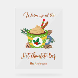 Señal Acrílica Navidades Poster de Rótulo de bar de chocolate cal