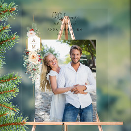 Señal Acrílica Navidades Sencillamente Elegantes Bienvenidos a Mo