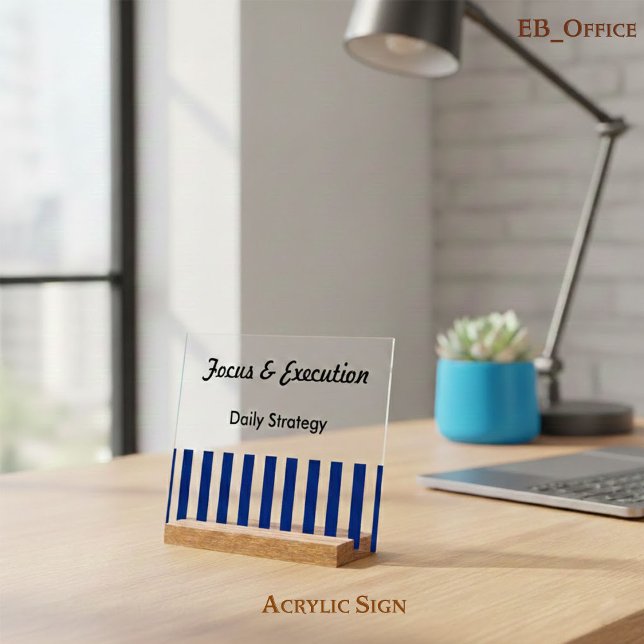 Señal Acrílica Navy Blue White Stripes Professional Motivational (Subido por el creador)