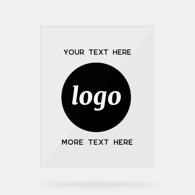 Señal Acrílica Negocio de promoción de texto con logotipo simple (Anverso)