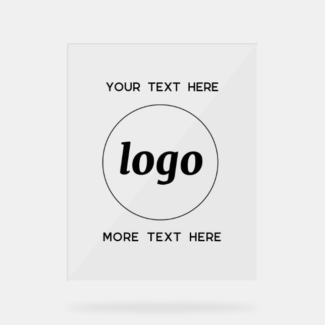 Señal Acrílica Negocio de promoción de texto con logotipo simple (Anverso)