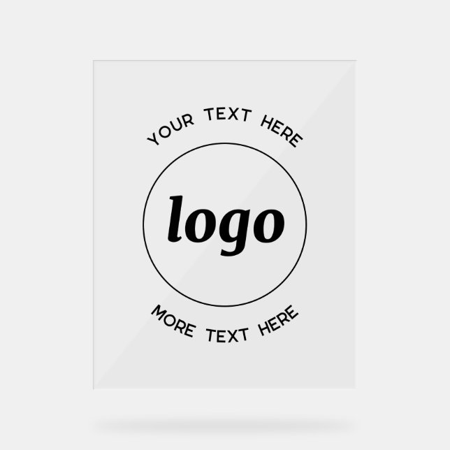 Señal Acrílica Negocio de promoción de texto con logotipo simple (Anverso)