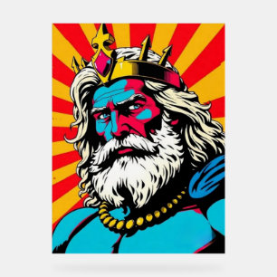 Señal Acrílica Negrita Pop Art Zeus - Colorida Ilustración de Dio