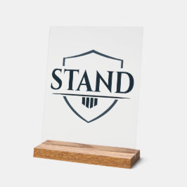 Señal Acrílica Negrita “STAND” Cristiana Inspiradora