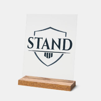 Señal Acrílica Negrita “STAND” Cristiana Inspiradora