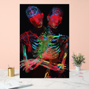 Señal Acrílica Neon Skeleton Embrace Art Fusion
