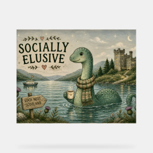 Señal Acrílica Nessie esquiva socialmente críptido acogedor Loch 