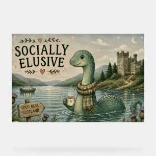 Señal Acrílica Nessie esquiva socialmente criptozoología Loch Nes