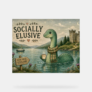 Señal Acrílica Nessie esquiva socialmente criptozoología Loch Nes