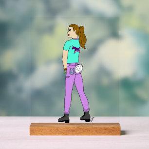 Señal Acrílica niña con cola de conejo