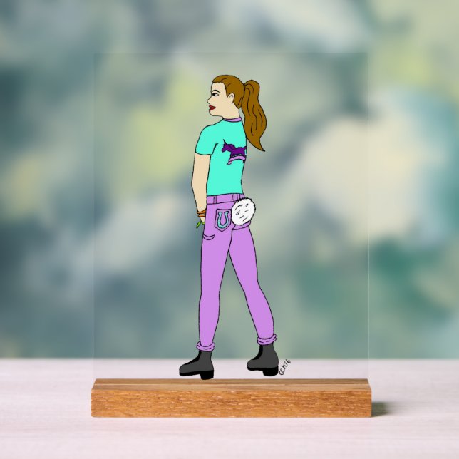 Señal Acrílica niña con cola de conejo (Neutral )